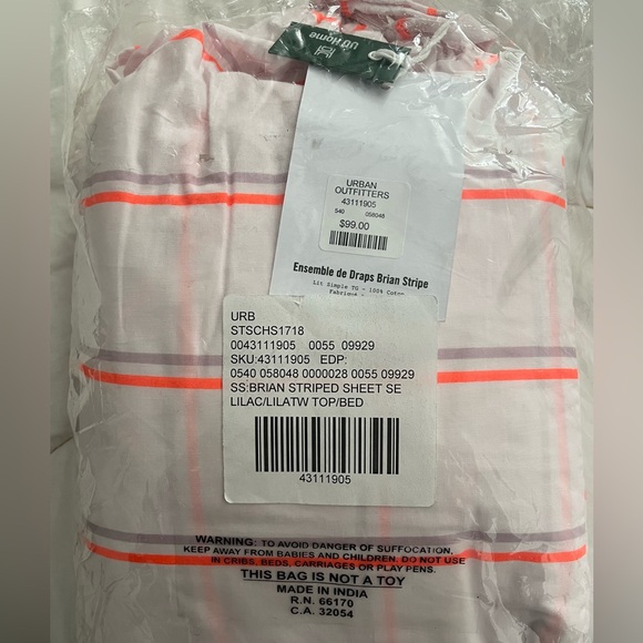 UO Neon Stripe Sheet Set - Picture 4 of 4